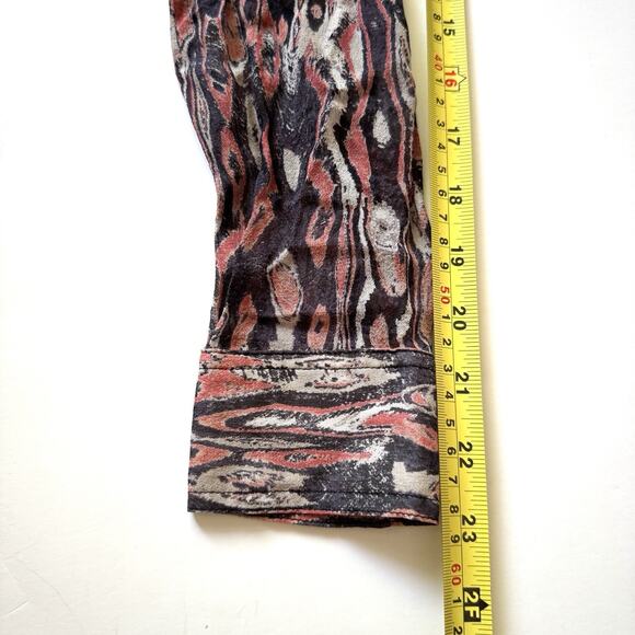 IRO Jeisa 100% Silk Rusty Abstract Print Button Front Blouse Top - Picture 10 of 12